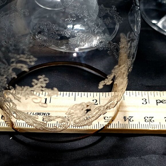 4 Crystalex Queens Lace Wine Glasses 5.75" handblown Bohemia Crystal etched glas - Picture 5 of 5